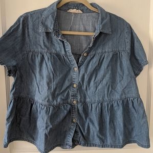 Madewell cropped denim peplum